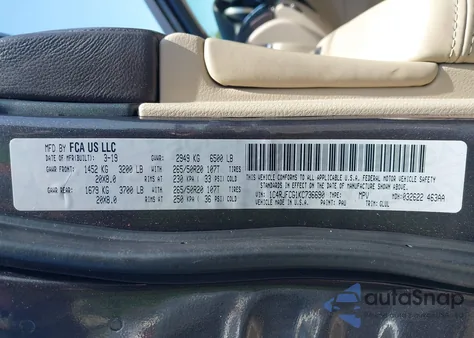 2019 Jeep Grand Cherokee Overland из США, поврежденный, VIN 1C4RJFCG1KC736690